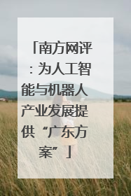 南方网评：为人工智能与机器人产业发展提供“广东方案”