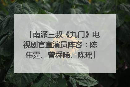 南派三叔《九门》电视剧官宣演员阵容：陈伟霆、曾舜晞、陈瑶
