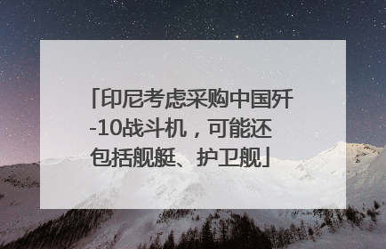 印尼考虑采购中国歼-10战斗机，可能还包括舰艇、护卫舰