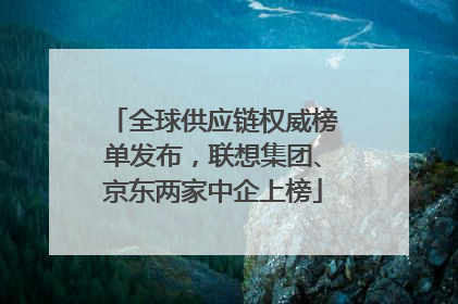 全球供应链权威榜单发布，联想集团、京东两家中企上榜