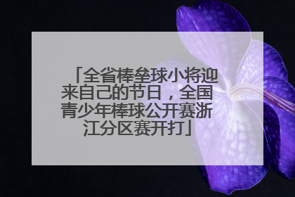 全省棒垒球小将迎来自己的节日，全国青少年棒球公开赛浙江分区赛开打