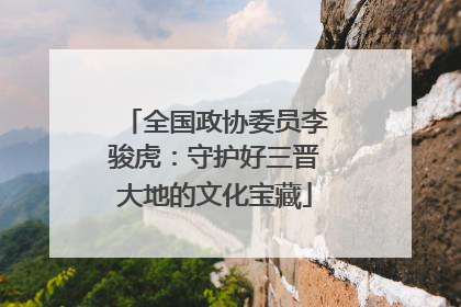 全国政协委员李骏虎：守护好三晋大地的文化宝藏