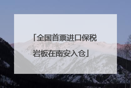 全国首票进口保税岩板在南安入仓