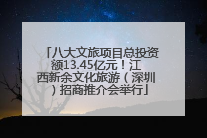 八大文旅项目总投资额13.45亿元！江西新余文化旅游（深圳）招商推介会举行