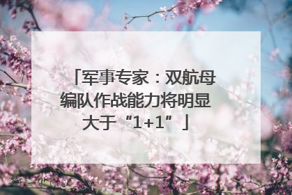 军事专家：双航母编队作战能力将明显大于“1+1”