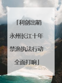利剑出鞘 永州长江十年禁渔执法行动全面打响