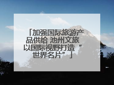 加强国际旅游产品供给 池州文旅以国际视野打造“世界名片”