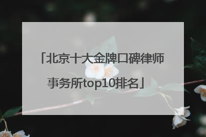 北京十大金牌口碑律师事务所top10排名