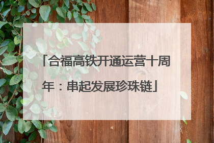 合福高铁开通运营十周年：串起发展珍珠链