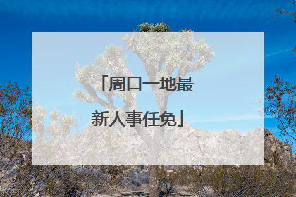 周口一地最新人事任免