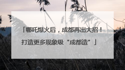 哪吒爆火后，成都再出大招！打造更多现象级“成都造”