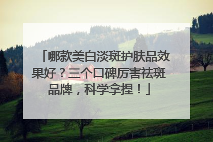哪款美白淡斑护肤品效果好？三个口碑厉害祛斑品牌，科学拿捏！