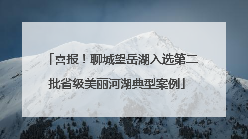 喜报！聊城望岳湖入选第二批省级美丽河湖典型案例