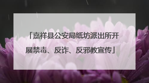嘉祥县公安局纸坊派出所开展禁毒、反诈、反邪教宣传