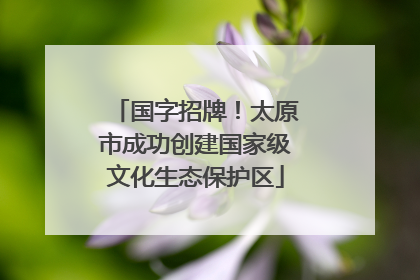 国字招牌！太原市成功创建国家级文化生态保护区