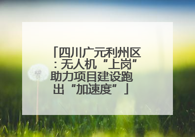 四川广元利州区：无人机“上岗” 助力项目建设跑出“加速度”
