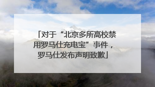 对于“北京多所高校禁用罗马仕充电宝”事件，罗马仕发布声明致歉