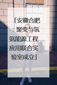 安徽合肥：聚变与氢氨能源工程应用联合实验室成立