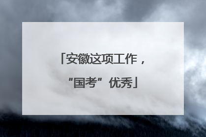 安徽这项工作，“国考”优秀