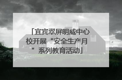 宜宾翠屏明威中心校开展“安全生产月”系列教育活动