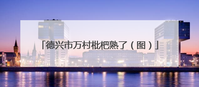 德兴市万村枇杷熟了（图）