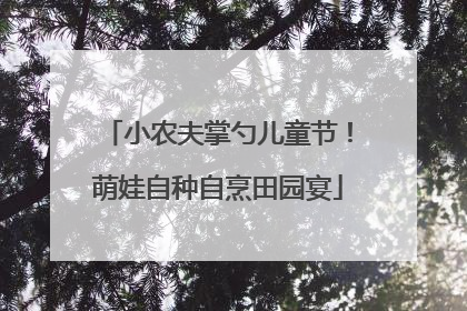 小农夫掌勺儿童节！萌娃自种自烹田园宴