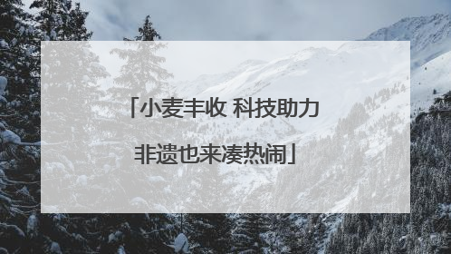 小麦丰收 科技助力 非遗也来凑热闹