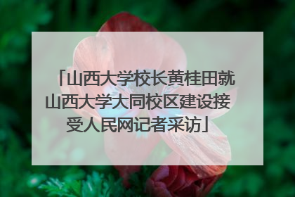 山西大学校长黄桂田就山西大学大同校区建设接受人民网记者采访