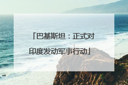 巴基斯坦：正式对印度发动军事行动
