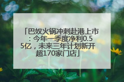 巴奴火锅冲刺赴港上市：今年一季度净利0.55亿，未来三年计划新开超170家门店