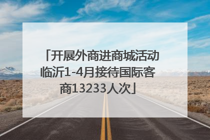 开展外商进商城活动 临沂1-4月接待国际客商13233人次
