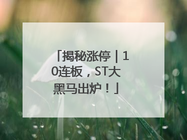 揭秘涨停｜10连板，ST大黑马出炉！