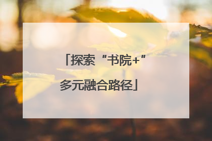 探索“书院+”多元融合路径