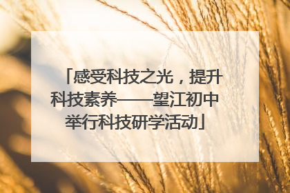 感受科技之光，提升科技素养——望江初中举行科技研学活动