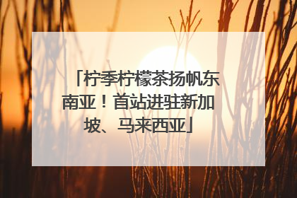 柠季柠檬茶扬帆东南亚！首站进驻新加坡、马来西亚