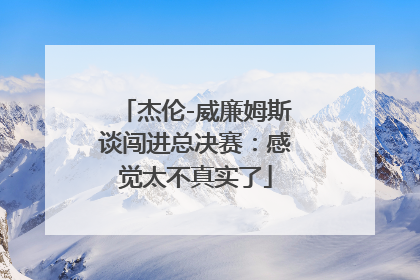 杰伦-威廉姆斯谈闯进总决赛：感觉太不真实了