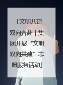 文明共建 双向奔赴｜集团开展“文明双向共建”志愿服务活动