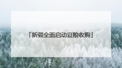 新疆全面启动夏粮收购