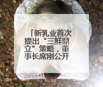 新乳业首次提出“三鲜鼎立”策略，董事长席刚公开定价策略