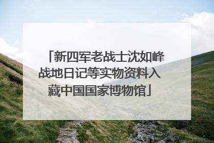 新四军老战士沈如峰战地日记等实物资料入藏中国国家博物馆