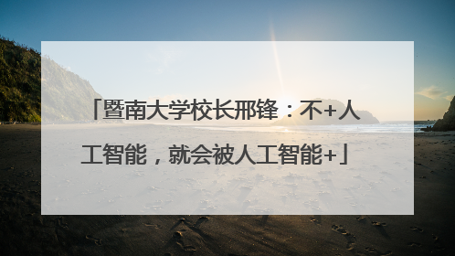 暨南大学校长邢锋：不+人工智能，就会被人工智能+