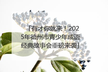 有才你就来！2025年德州市青少年成语经典故事会重磅来袭