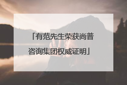 有范先生荣获尚普咨询集团权威证明