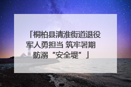 桐柏县清淮街道退役军人勇担当 筑牢暑期防溺“安全堤”