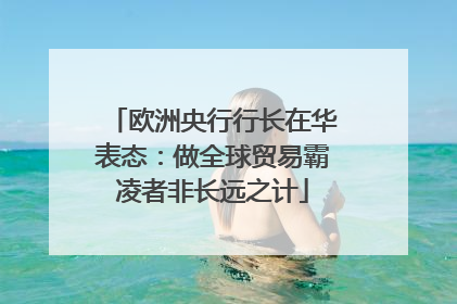 欧洲央行行长在华表态：做全球贸易霸凌者非长远之计