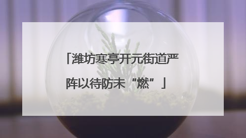 潍坊寒亭开元街道严阵以待防未“燃”