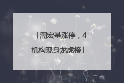 潮宏基涨停，4机构现身龙虎榜