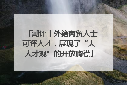 潮评丨外籍商贸人士可评人才，展现了“大人才观”的开放胸襟