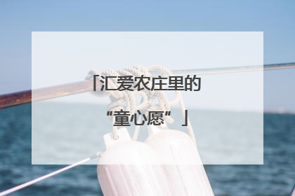汇爱农庄里的“童心愿”