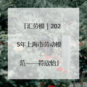 汇劳模|2025年上海市劳动模范——符欣怡